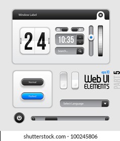 Web UI Elements Design Gray Blue: Part 5