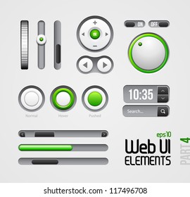 Web UI Elements Design Gray Green: Part 4