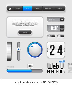 Web UI Elements Design Gray Blue: Part 2