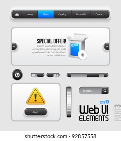 Web UI Elements Design Gray Blue: Part 3