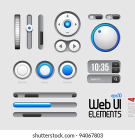 Web UI Elements Design Gray Blue: Part 4