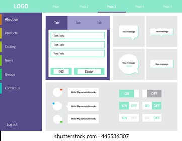 web UI elements Mega Collection flat design web elements Icons, web forms, button, switchers, messages avatars, dashboar, menu and so on