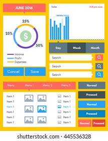 web UI elements Mega Collection flat design web elements Icons, web forms, button, check box, media player, pagination and so on