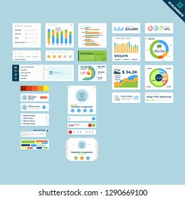 Web UI elements | UI Widgets Collection | flat design web elements: Icons, web forms, button, check box, radio button, switch button, Tab & accordions, media player in flat style