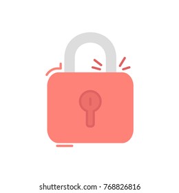 Web UI flat icon locked lock