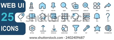 web ui icon set in lineal color style, great for web ui and apps.vector graphics collection.editable stroke.
