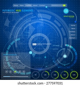 elementos infográficos de web ui. interfaz de usuario futurista HUD azul neón. elementos de exploración del diseño de sitios web