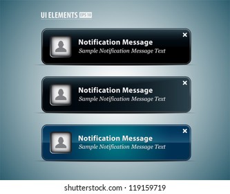 Web and UI Notification Message Window. Vector Web and UI elements