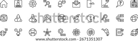 web ui outline icon set