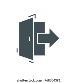 Web UI silhouette icon exit door sign