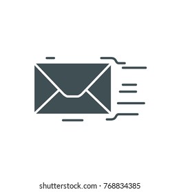Web UI silhouette icon mail send