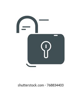 Web UI silhouette icon unlocked lock