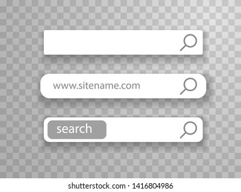 web ui simple elements. Search fields on transparent background