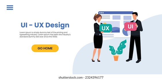 Web UI-UX design, web development concept. Web design, application design, coding, and web building on blue background.	
