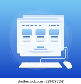 Web UI-UX design, web development. Digital industry. Vector illustration.