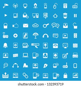 Web Universal icons For Web and communication on blue background,vector