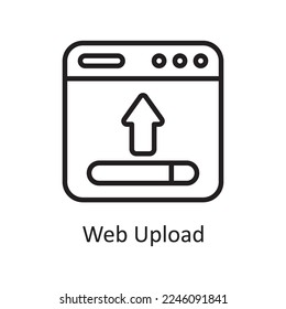 Web Upload  Outline Icon Design illustration. Web Hosting And Cloud Services Symbol on White background EPS 10 File