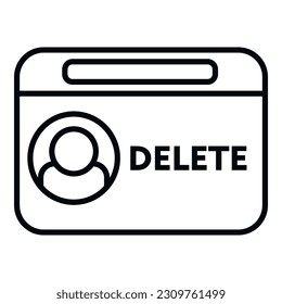 Web user delete icon outline vector. Online service. Sign file