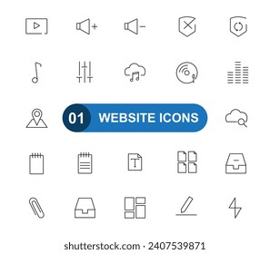 Web User Interface Flat Icons. Collection of web interface icons