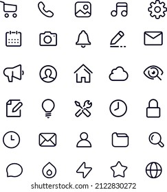 Web User Interface Line Icons vector design 
