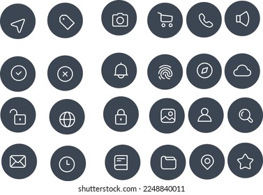 Web User Interface Line Icons Editable Stroke - stock vector