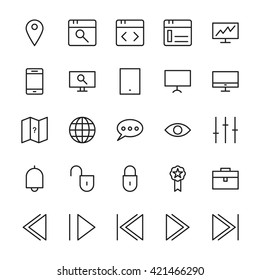 Web and User Interface Outline Vector Icons 7