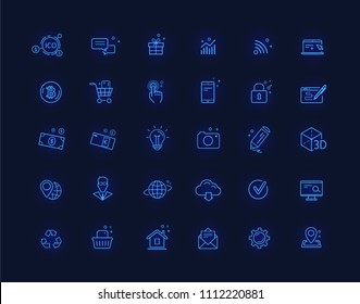 Web vector blue icons set