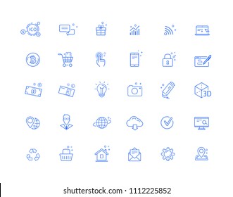 Web vector blue icons set Web vector blue icons set