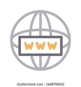 icono de línea de color del vector web 