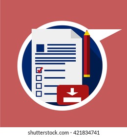 Web vector colorful icon document, form, download