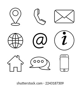 Web vector icon. Web icons in line style. Web and mobile icon. Chat, support, message, phone. Vector illustration. 
