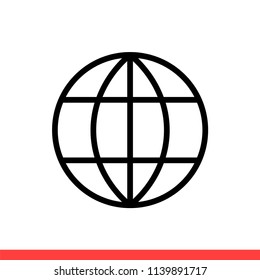 Web vector icon, internet symbol. Simple, flat design for web or mobile app