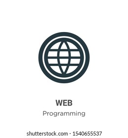 Web vector icon on white background. Flat vector web icon symbol sign from modern programming collection for mobile concept and web apps design.
