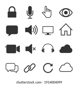 Web vector icon set. Application and interface symbol collection. Business and internet online store button sign. Isolated on white background.