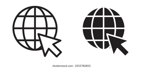 Web vector icon set in black color.