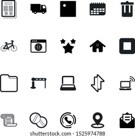 web vector icon set such as: map, junk, telephone, capsule, protection, security, wireless, media, letter, signal, warning, logistic, railroad, free, window, call, fast, grey, tag, player, boundary