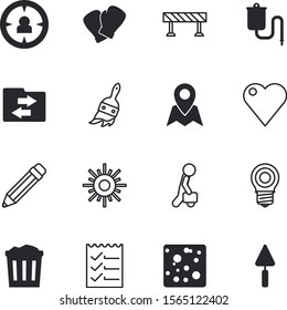 web vector icon set such as: place, earth, line, types, clipboard, target, delete, build, bin, weather, road, roquefort, sport, competitive, repair, scraper, targeted, worker, done, sharing, connect