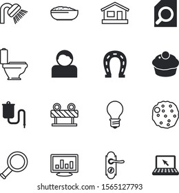 web vector icon set such as: health, apartment, nutrition, luck, focus, snack, dustbin, creative, trash, light, cute, rubbish, summer, lamp, pork, open, electric, clear, steel, house, cream, western
