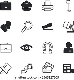web vector icon set such as: card, printout, money, bakery, pair, gloves, headset, sugar, detective, transit, act, debit, service, desk, loupe, zoom, strength, test, pennant, valve, print, commercial