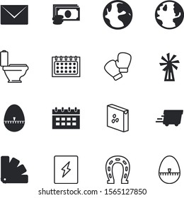 web vector icon set such as: horseshoe, generator, alternative, optical, speed, detective, gloves, magnifying, decoration, cash, paint, repair, boxing, site, horseshoes, electric, distribution