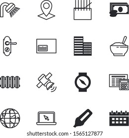 web vector icon set such as: delete, pencil, ink, stopwatch, processing, spiral, lunch, manager, wealth, price, page, teacher, rose, downtown, positioning, write, textiles, cooking, chronometer