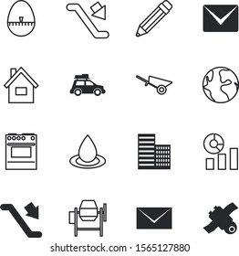 web vector icon set such as: point, drive, apartment, ecology, timer, estate, north, meter, increase, bar, town, clean, world, america, finishing, urban, multimedia, market, house, wi-fi, interface