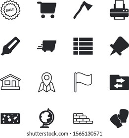 web vector icon set such as: jet, photography, highlighter, cart, commercial, creative, information, urban, place, window, vintage, ax, town, postal, share, healthy, piece, table, fastfood, machine