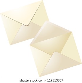Web vector icons: closed envelope and open envelope