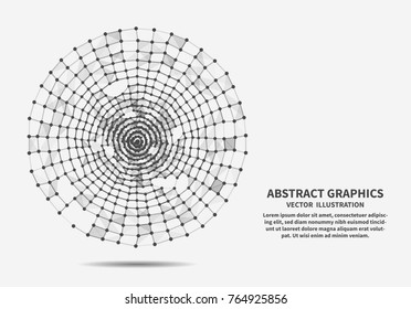 Web, vector illustration for minimalistic design . Network connections with points and lines. Abstract technology background.