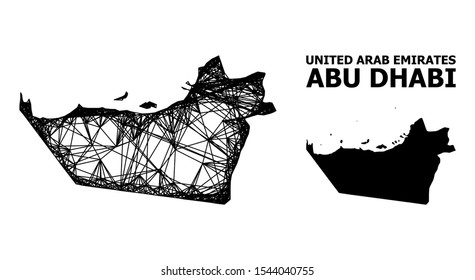 Web vector map of Abu Dhabi Emirate. Linear frame flat network in eps vector format, geographic template for economical concepts. map of Abu Dhabi Emirate are isolated on a white background.