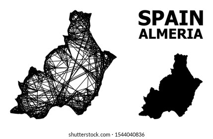Web vector map of Almeria Province. Wire carcass 2D network in eps vector format, geographic template for economics designs. map of Almeria Province are isolated on a white background.