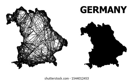 Web vector map of Germany. Linear frame 2D network in eps vector format, geographic model for economical illustrations. map of Germany are isolated on a white background.