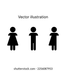 Web Vector toilet icons. Man, female, indeterminate gender. Restroom.