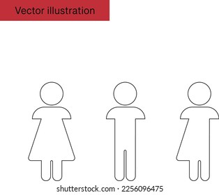 Web Vector toilet icons. Man, female, indeterminate gender. Restroom.